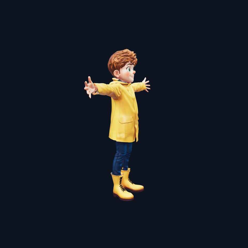 Adventurous Yellow Raincoat model pack